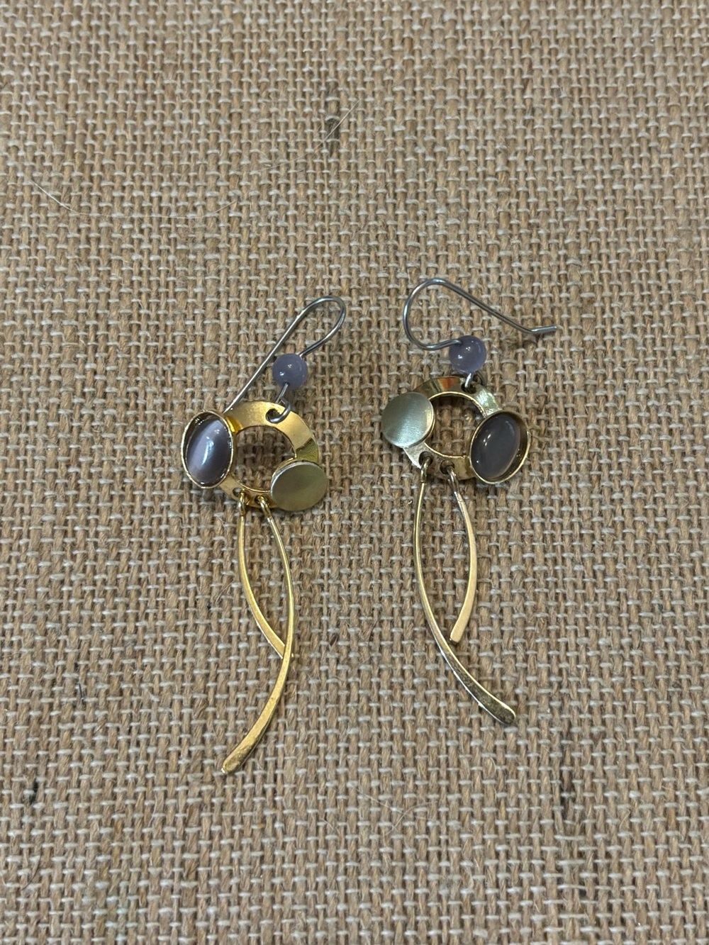 Christophe Poly Geometric Dangle Mixed Metal With Stone